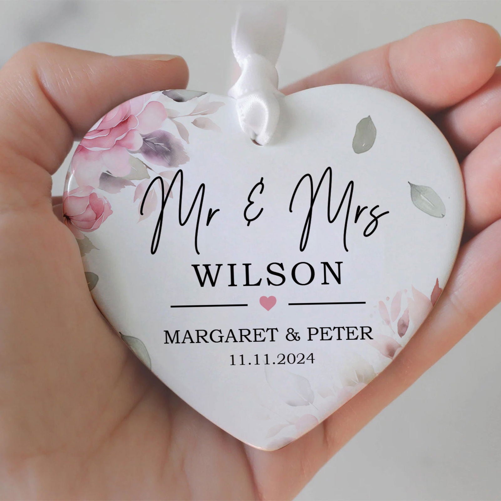 Custom First Christmas Married Ornament, Mr Mrs Ornament, Personalized Wedding Gift CY05-12 - Kindlytoys