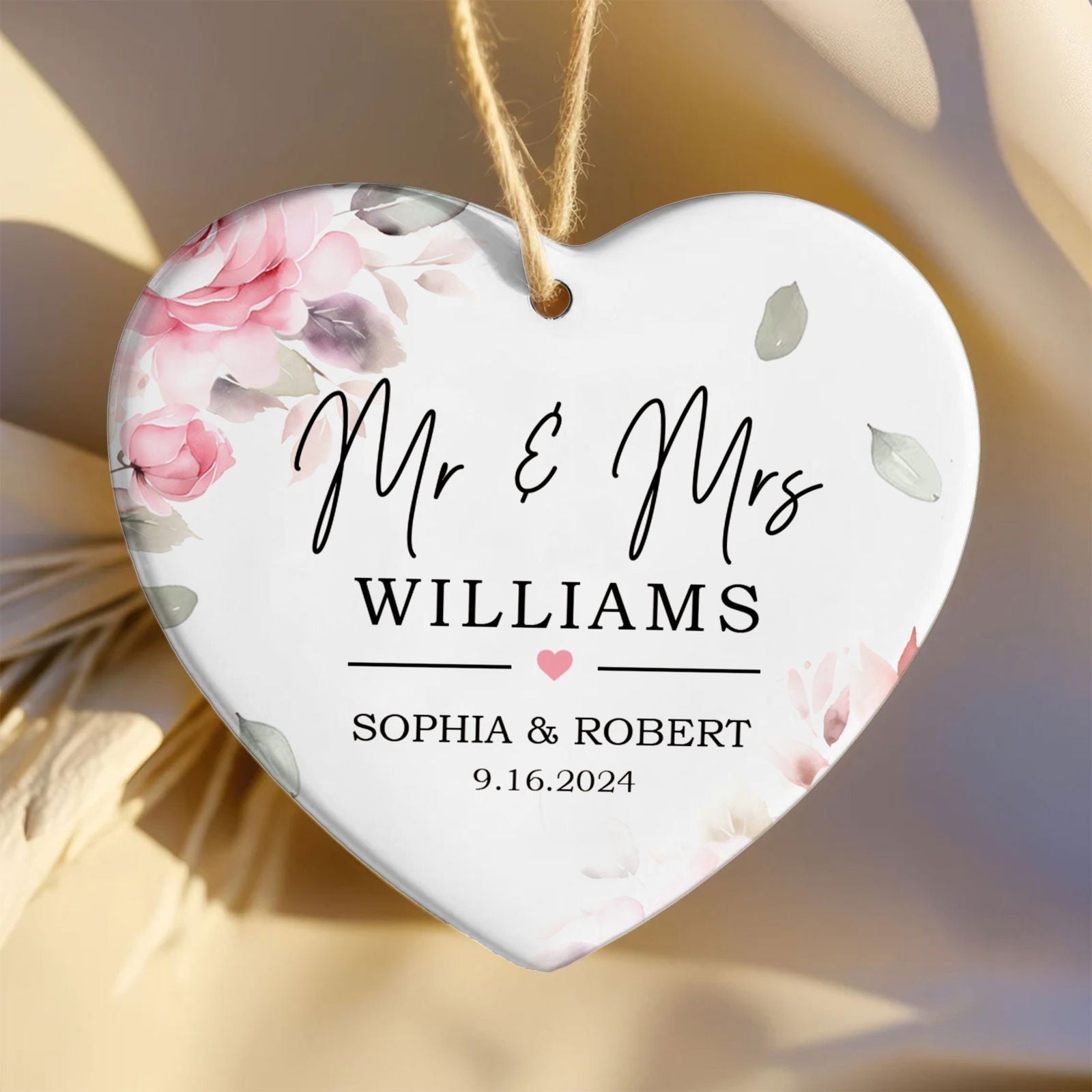 Custom First Christmas Married Ornament, Mr Mrs Ornament, Personalized Wedding Gift CY05-12 - Kindlytoys