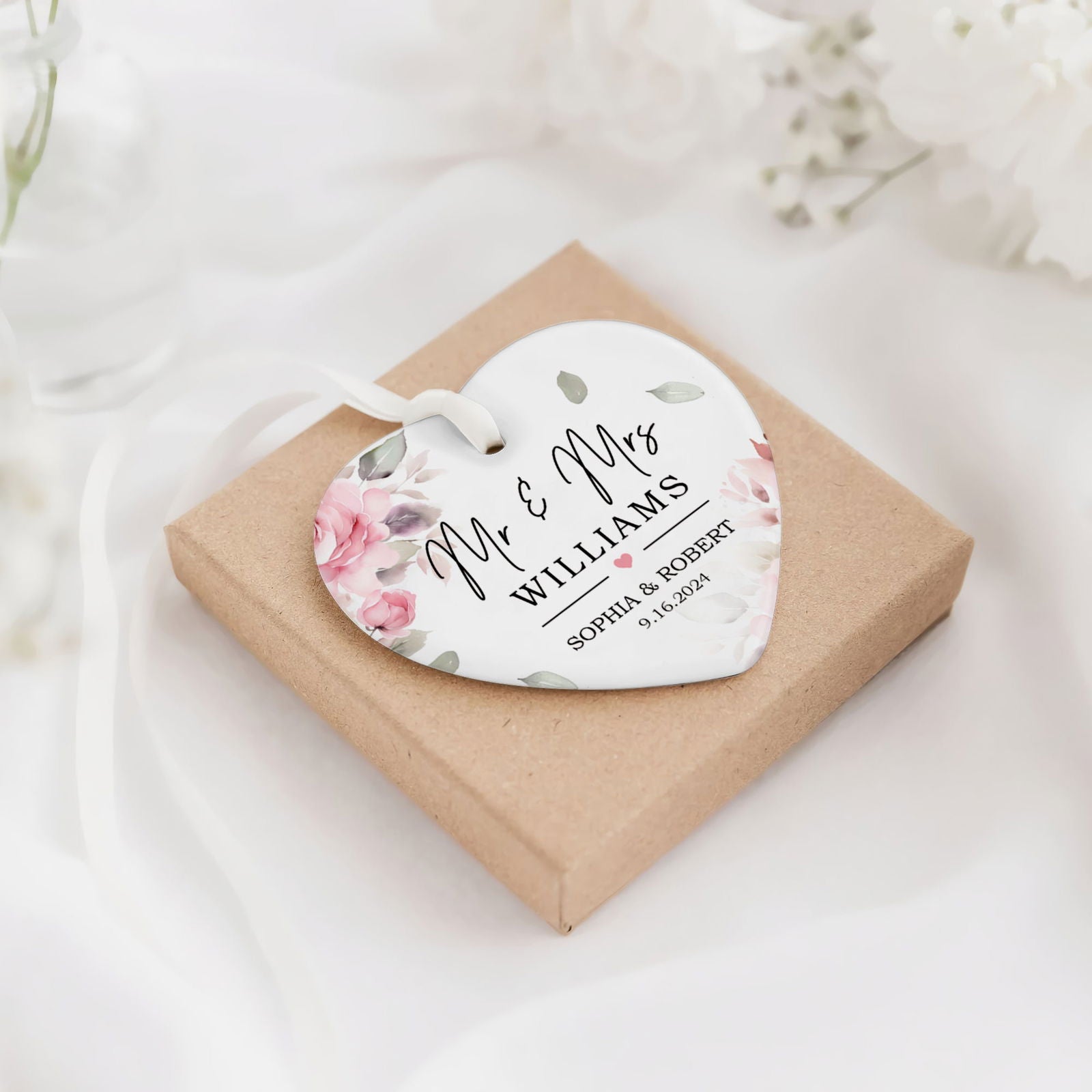 Custom First Christmas Married Ornament, Mr Mrs Ornament, Personalized Wedding Gift CY05-12 - Kindlytoys