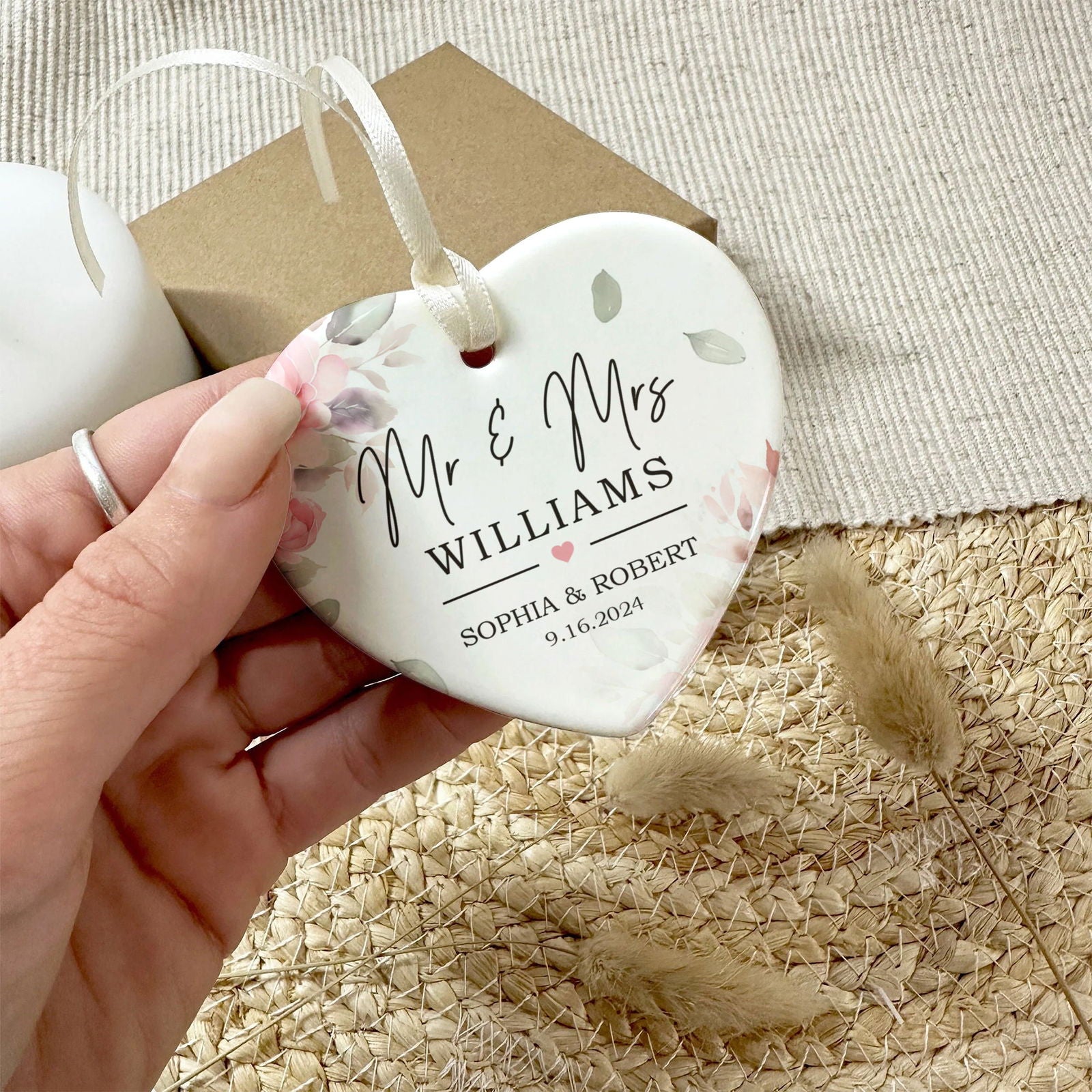 Custom First Christmas Married Ornament, Mr Mrs Ornament, Personalized Wedding Gift CY05-12 - Kindlytoys