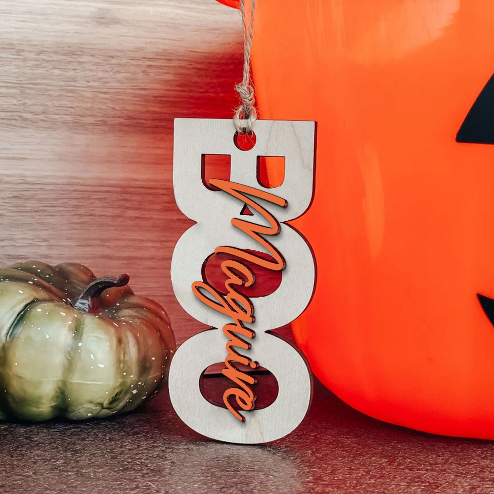 Custom Halloween Wooden Name Tags, Personalized Halloween Tags, Custom Boo Basket, Custom Halloween Tag HX11 - Kindlytoys