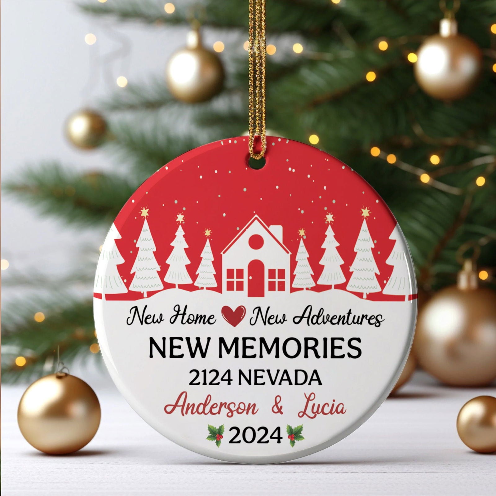 Custom House Address Christmas Ornament, Custom New House Gift Ideas CX01-10 - Kindlytoys