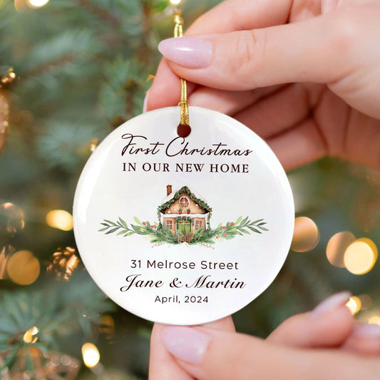 Custom House Address Christmas Ornament, Housewarming Gifts for New House Ornament, Personalized First Christmas in Our New Home Ornament, Personalized New Home Ornament, Custom New House Gift Ideas CX01-6 - Kindlytoys