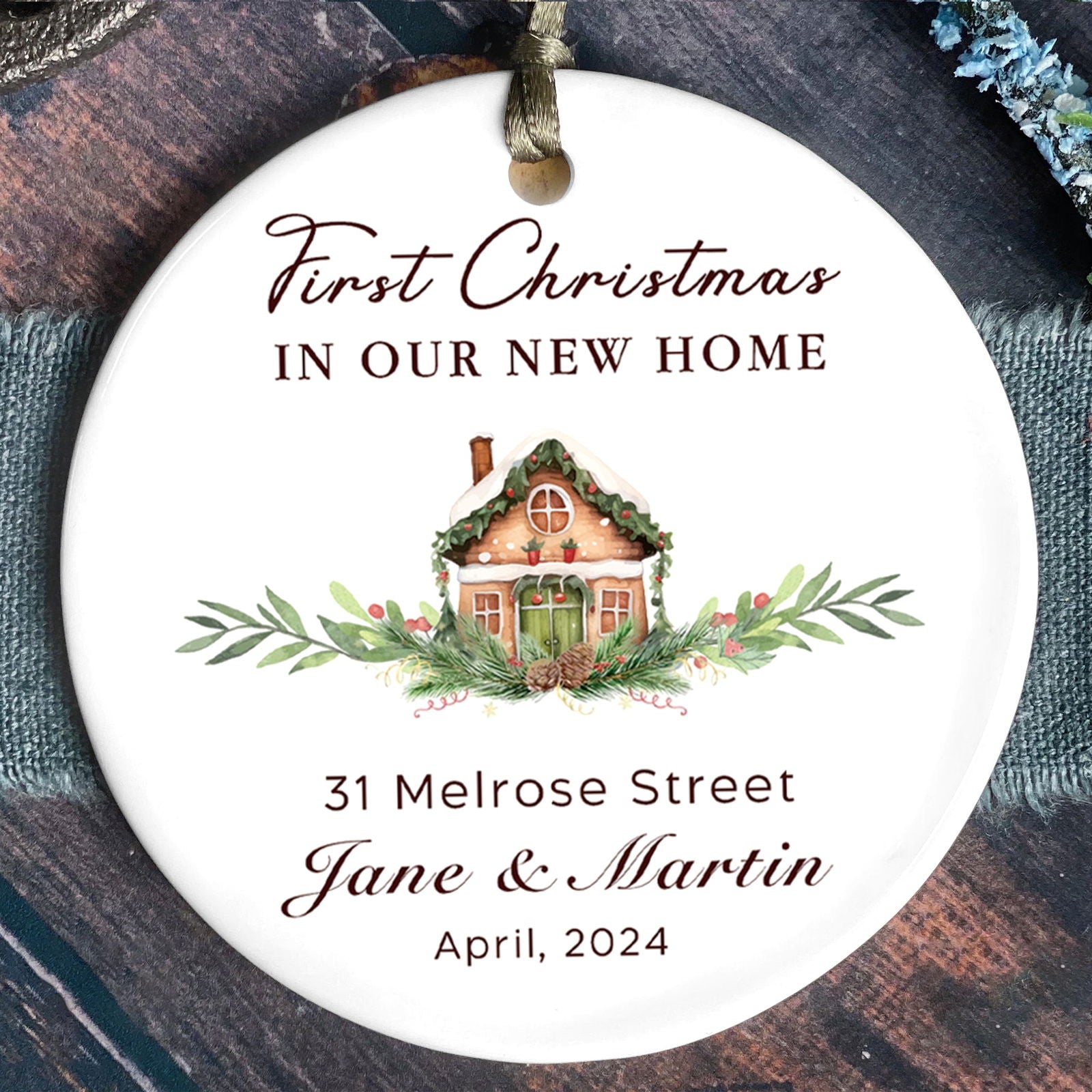 Custom House Address Christmas Ornament, Housewarming Gifts for New House Ornament, Personalized First Christmas in Our New Home Ornament, Personalized New Home Ornament, Custom New House Gift Ideas CX01-6 - Kindlytoys