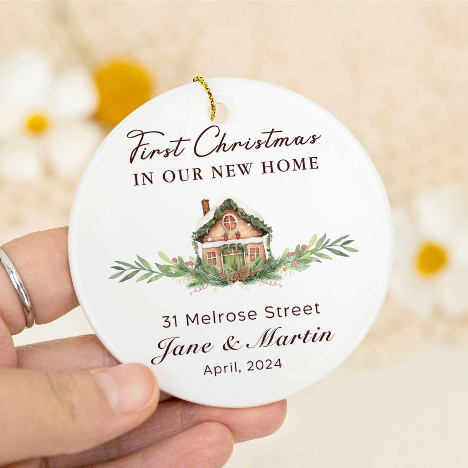 Custom House Address Christmas Ornament, Housewarming Gifts for New House Ornament, Personalized First Christmas in Our New Home Ornament, Personalized New Home Ornament, Custom New House Gift Ideas CX01-6 - Kindlytoys