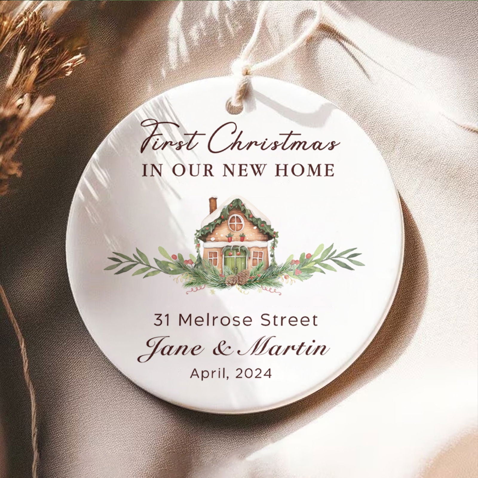 Custom House Address Christmas Ornament, Housewarming Gifts for New House Ornament, Personalized First Christmas in Our New Home Ornament, Personalized New Home Ornament, Custom New House Gift Ideas CX01-6 - Kindlytoys