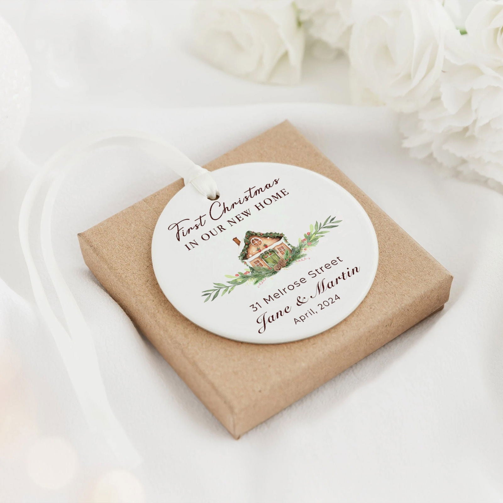 Custom House Address Christmas Ornament, Housewarming Gifts for New House Ornament, Personalized First Christmas in Our New Home Ornament, Personalized New Home Ornament, Custom New House Gift Ideas CX01-6 - Kindlytoys