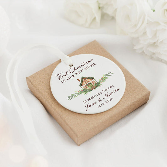 Custom House Address Christmas Ornament, Housewarming Gifts for New House Ornament, Personalized First Christmas in Our New Home Ornament, Personalized New Home Ornament, Custom New House Gift Ideas CX01-6 - Kindlytoys