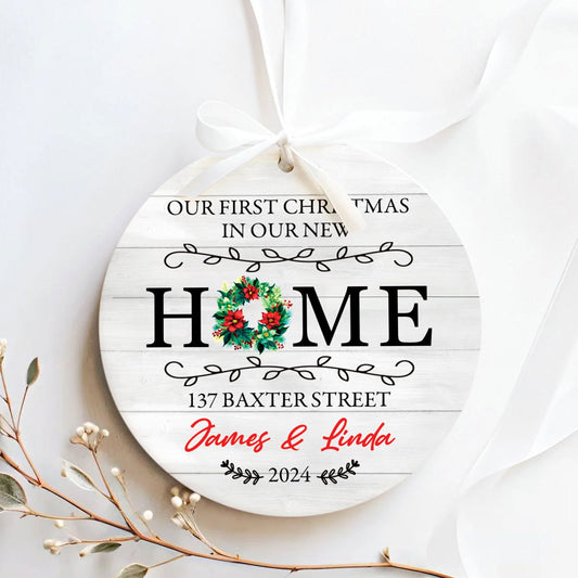 Custom House Address Christmas Ornament, Personalized New Home Ornament, Custom New House Gift Ideas, Personalized First Christmas in Our New Home Ornament, Couples New Home Ornament, Housewarming New House Ornament CX01-12 - Kindlytoys