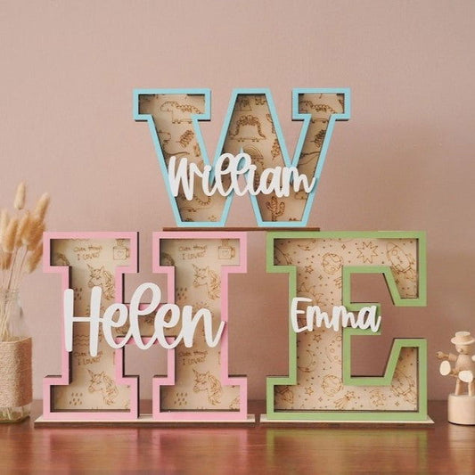 Custom Letter Piggy Bank For Kids, Wooden Coin Bank, Baby Birthday Gifts, Money Banks, 1st Christmas gifts for kids - Kindlytoys