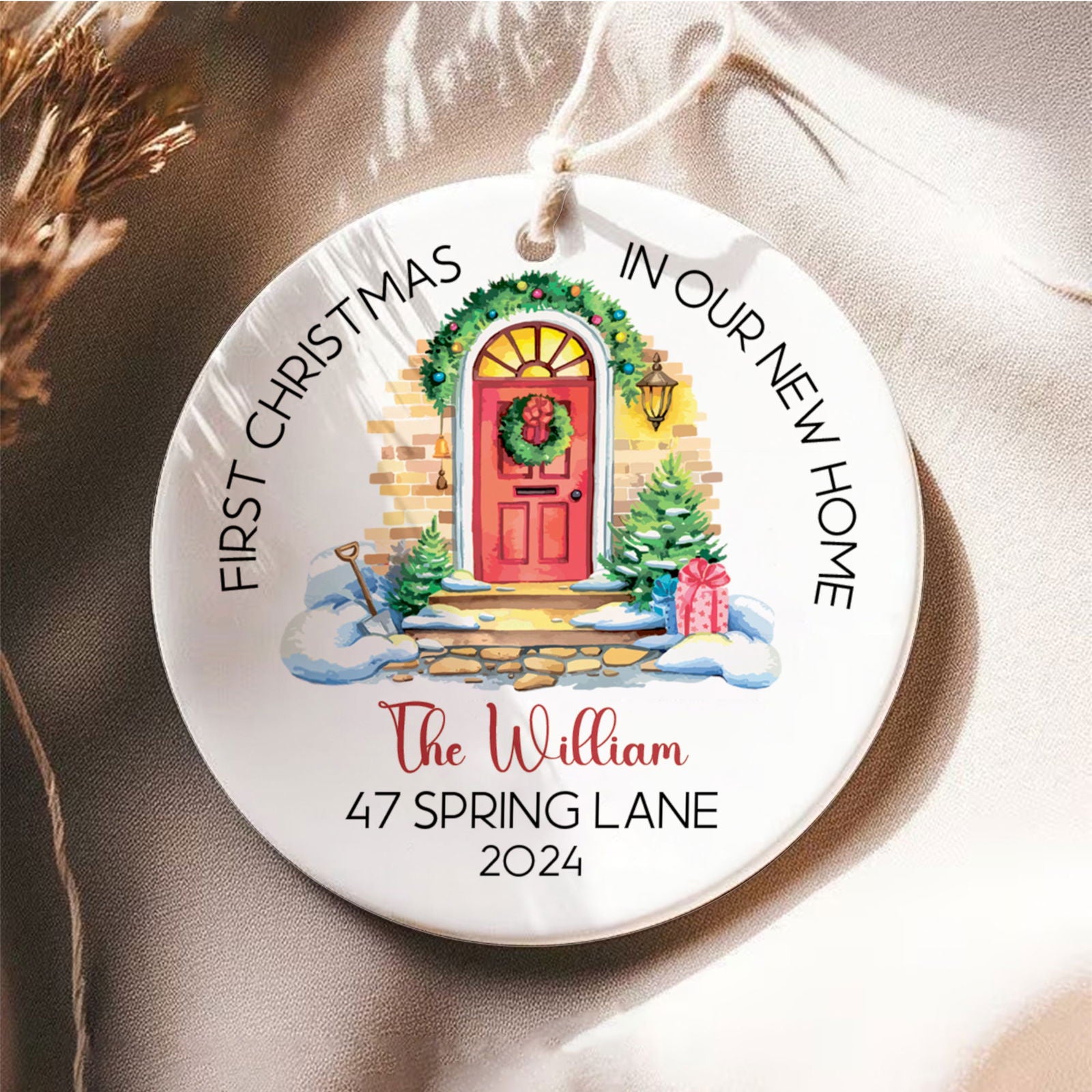 Custom New House Couples Ornament, Personalized First Christmas in Our New Home Ornament,  Custom House Address Christmas Ornament, Personalized Housewarming New Home Ornament CX01-16 - Kindlytoys