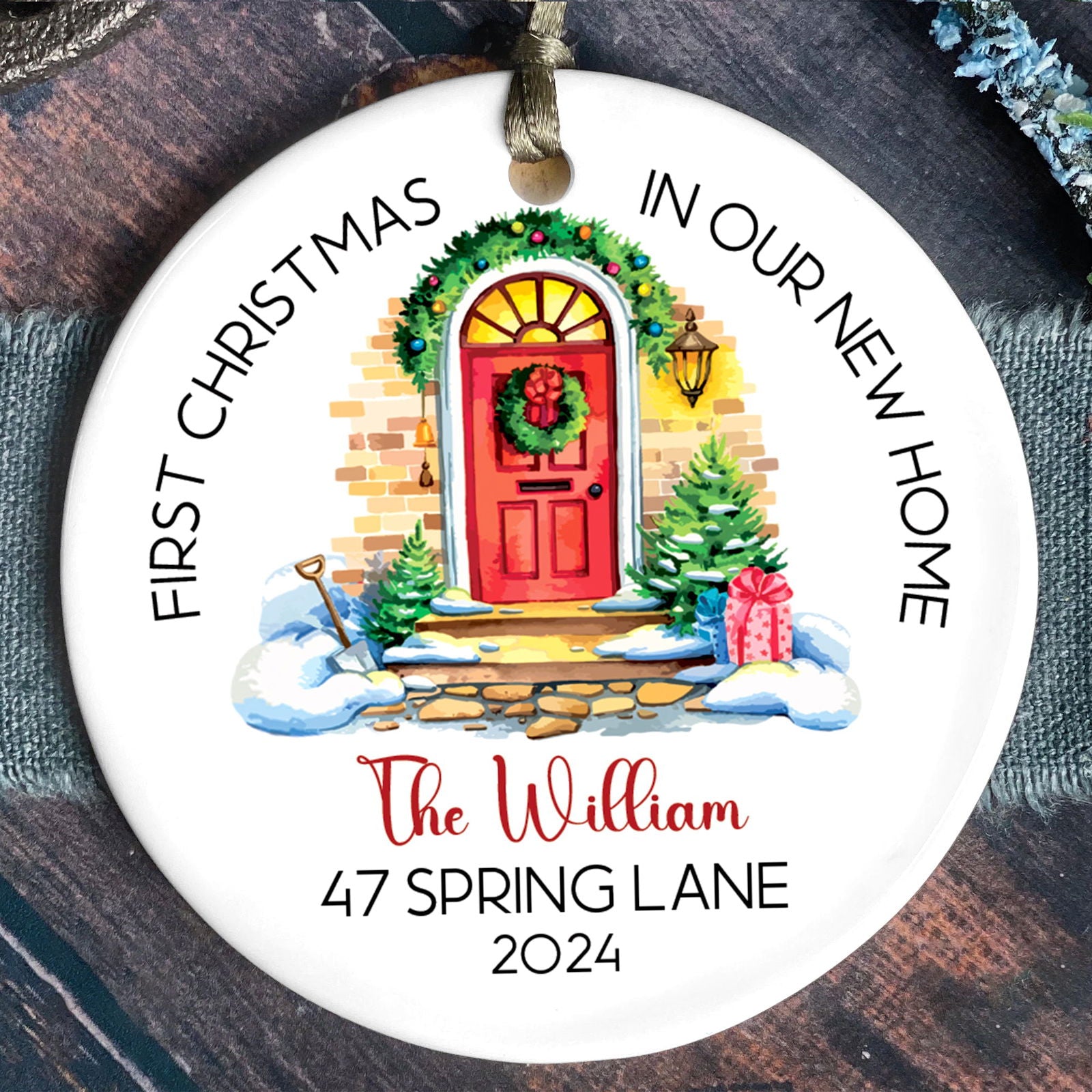 Custom New House Couples Ornament, Personalized First Christmas in Our New Home Ornament,  Custom House Address Christmas Ornament, Personalized Housewarming New Home Ornament CX01-16 - Kindlytoys