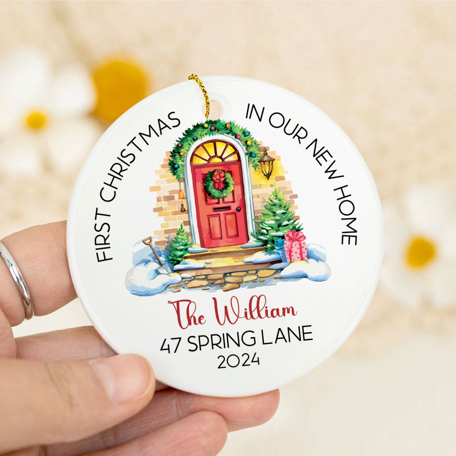 Custom New House Couples Ornament, Personalized First Christmas in Our New Home Ornament,  Custom House Address Christmas Ornament, Personalized Housewarming New Home Ornament CX01-16 - Kindlytoys
