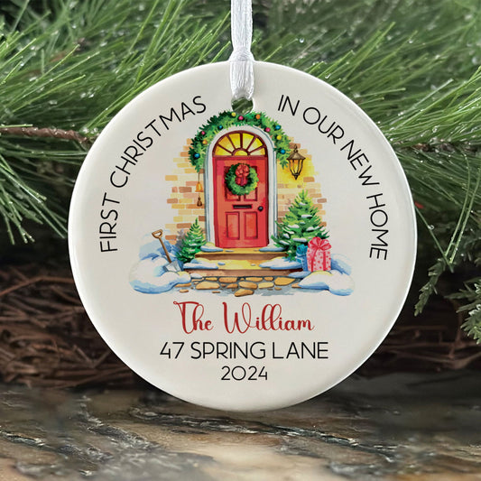 Custom New House Couples Ornament, Personalized First Christmas in Our New Home Ornament,  Custom House Address Christmas Ornament, Personalized Housewarming New Home Ornament CX01-16 - Kindlytoys
