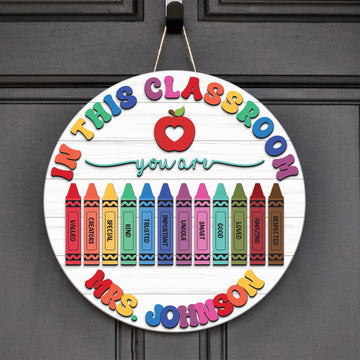 Custom Teacher Door Sign For Classroom DT13 - Kindlytoys