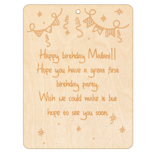 Custom Wooden Card - Kindlytoys