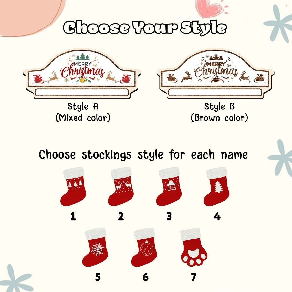 Custom Wooden Family Christmas Ornament 2024, Family Name Stocking Ornament CF14 - Kindlytoys