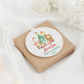 Customized First Christmas Baby Ornament, Personalized Woodland Creatures 3 Inch Ceramic Christmas Ornament, Holiday Keepsake Ornament, Gift For Baby CX02-61 - Kindlytoys