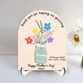 DIY Handprints Wooden Sign, Personalized Gift for Mothers Day Flower Handprint, Handprint Crafts From Kids, Mothers Day Keepsake, Gifts for Mom Grandma MF14 - Kindlytoys
