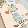 DIY Handprints Wooden Sign, Personalized Gift for Mothers Day Flower Handprint, Handprint Crafts From Kids, Mothers Day Keepsake, Gifts for Mom Grandma MF14 - Kindlytoys