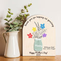 DIY Handprints Wooden Sign, Personalized Gift for Mothers Day Flower Handprint, Handprint Crafts From Kids, Mothers Day Keepsake, Gifts for Mom Grandma MF14 - Kindlytoys