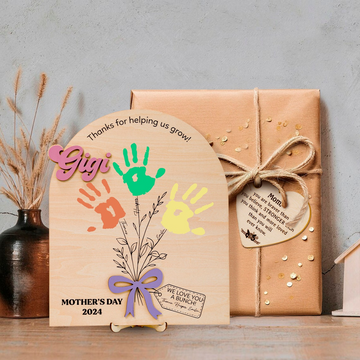 DIY Mothers Day Flower Handprint, Personalized Gift for Mom, Handprint Crafts From Kids, Mothers Day Keepsake, Gifts for Mom Grandma FT14 - Kindlytoys