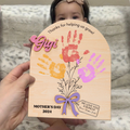 DIY Mothers Day Flower Handprint, Personalized Gift for Mom, Handprint Crafts From Kids, Mothers Day Keepsake, Gifts for Mom Grandma FT14 - Kindlytoys