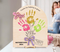 DIY Mothers Day Flower Handprint, Personalized Gift for Mom, Handprint Crafts From Kids, Mothers Day Keepsake, Gifts for Mom Grandma FT14 - Kindlytoys