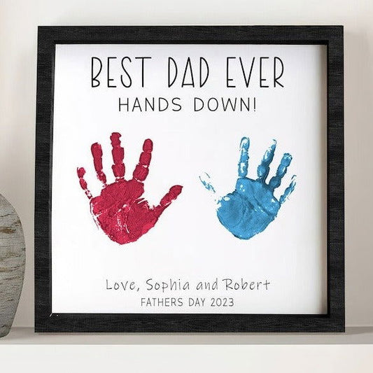 DIY Wooden Handprint for Father, Best Dad Ever Handprint, Gift ideas for dad, Personalized gifts for dad, Fathers Day Gift HW01 - Kindlytoys