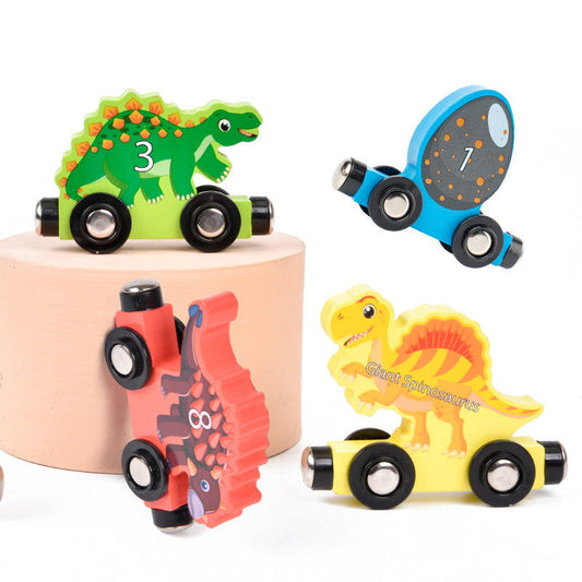 Wooden Dinosaur Train Set – Magnetic Connect, Educational & Fun Toy