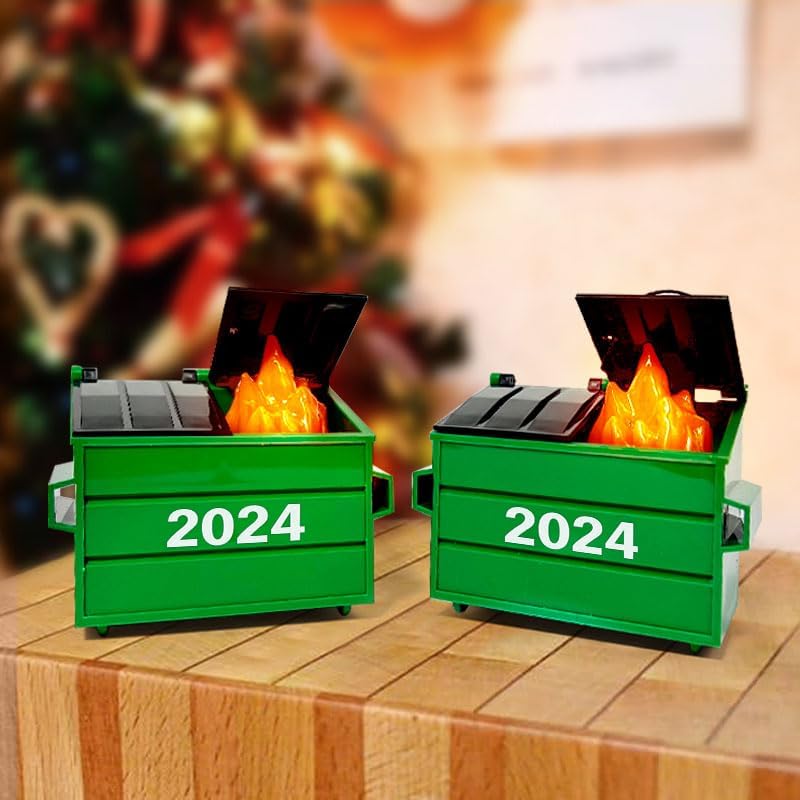 Dumpster Fire Ornament LED Flickering, 2024 Funny Christmas Ornament, Personalized Xmas Decoration, Everything is Fine, Funny Christmas Gifts - Kindlytoys