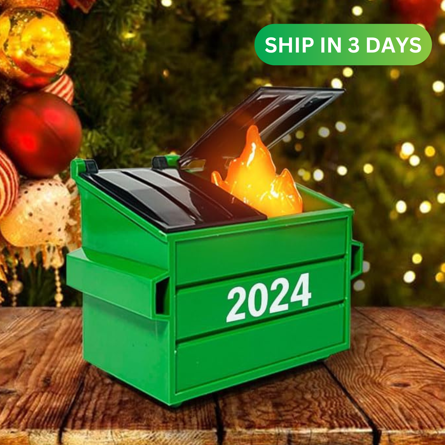 Dumpster Fire Ornament LED Flickering, 2024 Funny Christmas Ornament, Personalized Xmas Decoration, Everything is Fine, Funny Christmas Gifts - Kindlytoys