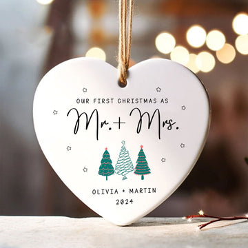 Engagement Ornament Gift For Couple, Newlywed Gift, Wedding Christmas Ornaments, Anniversary Gift For Husband Wife CY06-06 - Kindlytoys