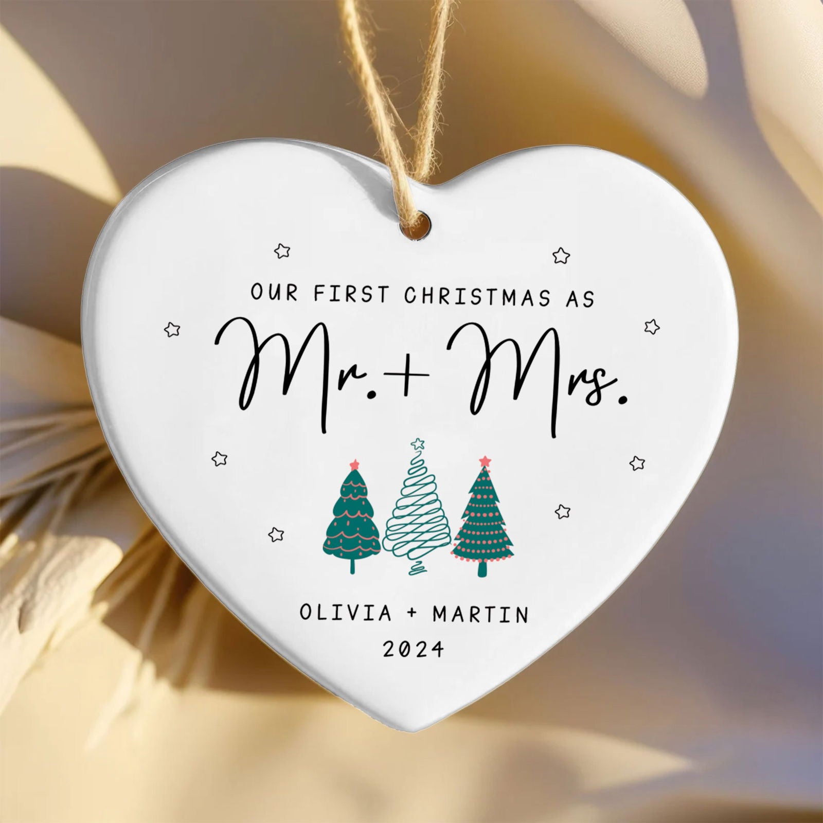 Engagement Ornament Gift For Couple, Newlywed Gift, Wedding Christmas Ornaments, Anniversary Gift For Husband Wife CY06-06 - Kindlytoys