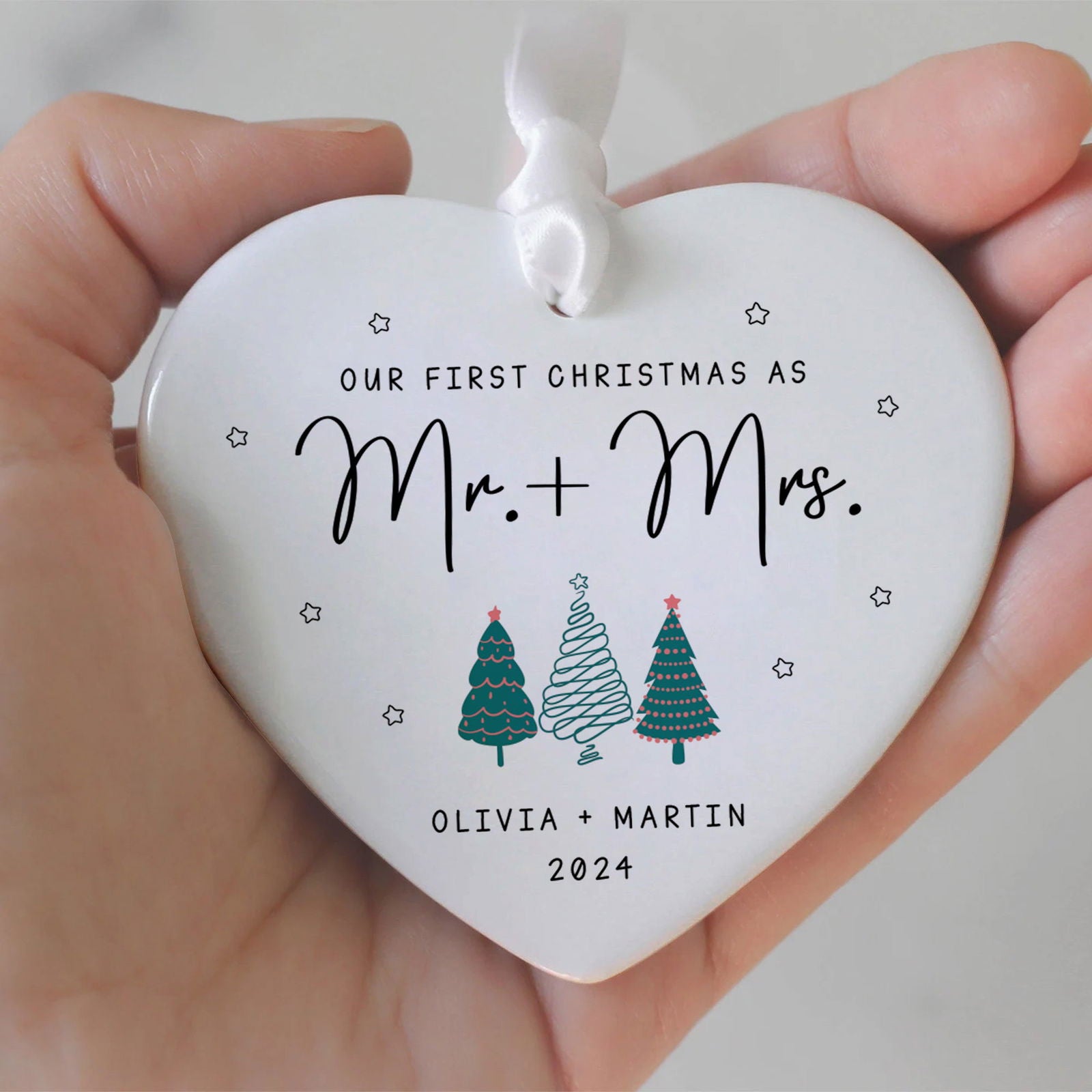 Engagement Ornament Gift For Couple, Newlywed Gift, Wedding Christmas Ornaments, Anniversary Gift For Husband Wife CY06-06 - Kindlytoys