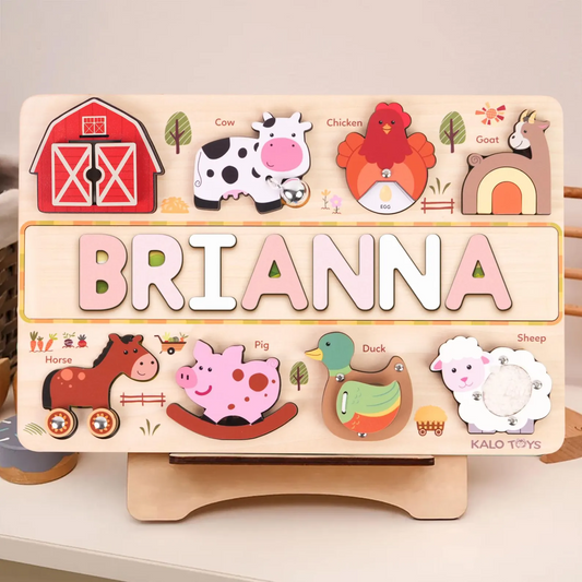Farm animal puzzle toy for toddlers age 2