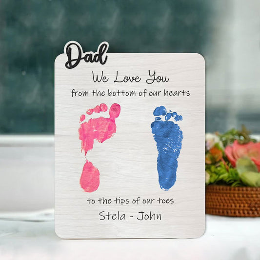 Father's Day Wooden Footprint DIY, Kids footprint craft, Gift for Grandpa, Gift for Dad, presents for dad FP01 - Kindlytoys