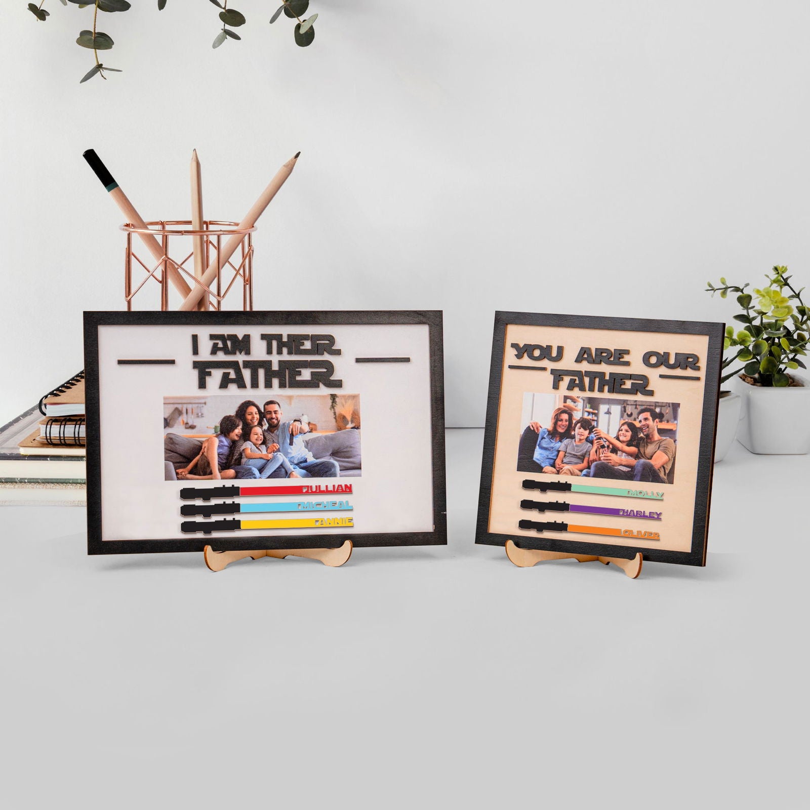 Fathers Day Gift With Photo Wooden Sign, I Am Their Father Wooden Sign, Gift ideas for dad, Presents for dad IA02 - Kindlytoys