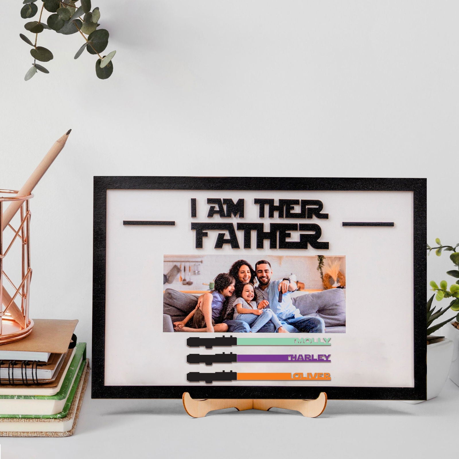 Fathers Day Gift With Photo Wooden Sign, I Am Their Father Wooden Sign, Gift ideas for dad, Presents for dad IA02 - Kindlytoys