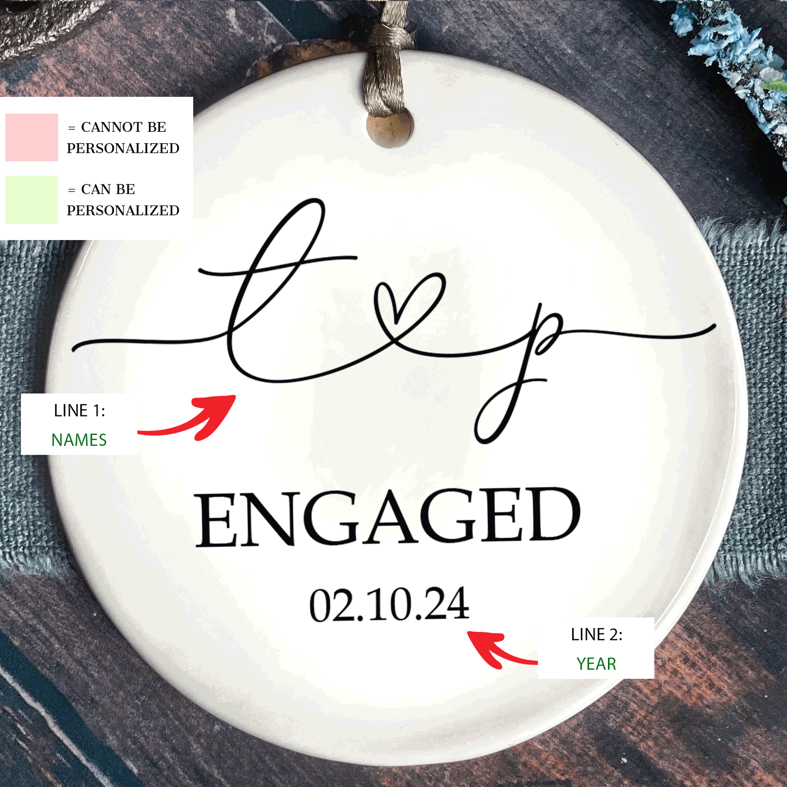 First Christmas Married Ornament, Mr Mrs Ornament, Personalized Wedding Gift, Newlywed Christmas Gift, Our First Christmas Ornament CX05-28 - Kindlytoys