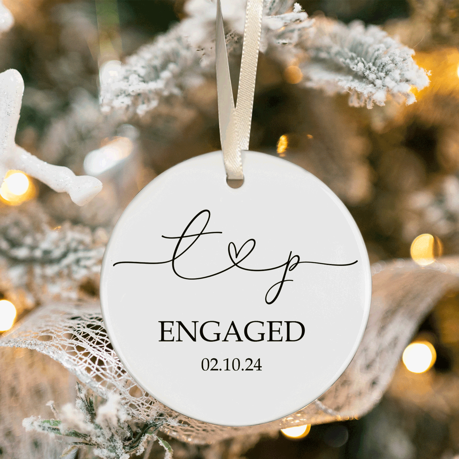 First Christmas Married Ornament, Mr Mrs Ornament, Personalized Wedding Gift, Newlywed Christmas Gift, Our First Christmas Ornament CX05-28 - Kindlytoys