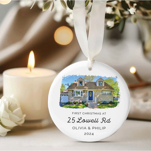 Home Tree Decoration New Home Ornament, New Home Bauble, New Home Ornament, Personalized New Home Christmas Ornament, Watercolor Photo Ornament CX06-10 - Kindlytoys