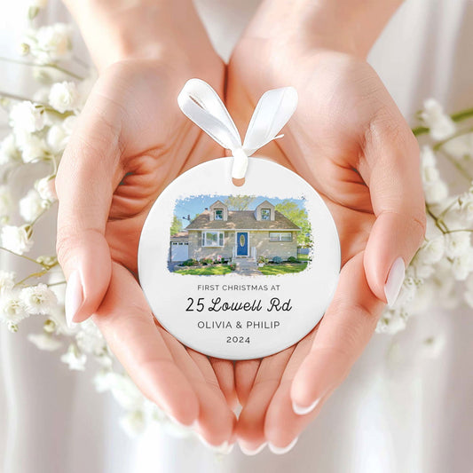 Home Tree Decoration New Home Ornament, New Home Bauble, New Home Ornament, Personalized New Home Christmas Ornament, Watercolor Photo Ornament CX06-10 - Kindlytoys