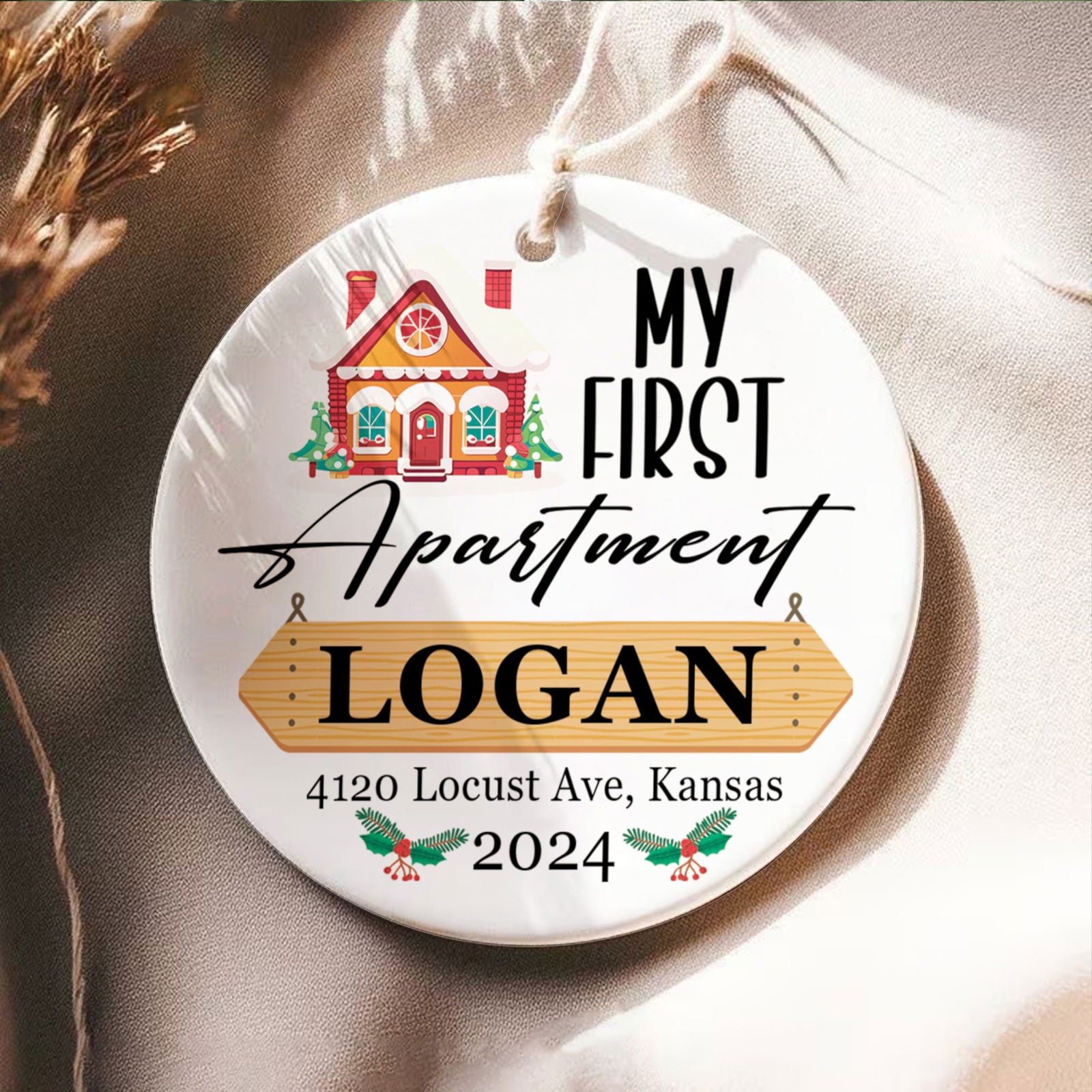 Housewarming Gifts for New House Ornament, Personalized First Christmas in Our New Home Ornament, Custom House Address Christmas Ornament, Personalized New Home Ornament, Couples New Home Ornament CX01-7 - Kindlytoys