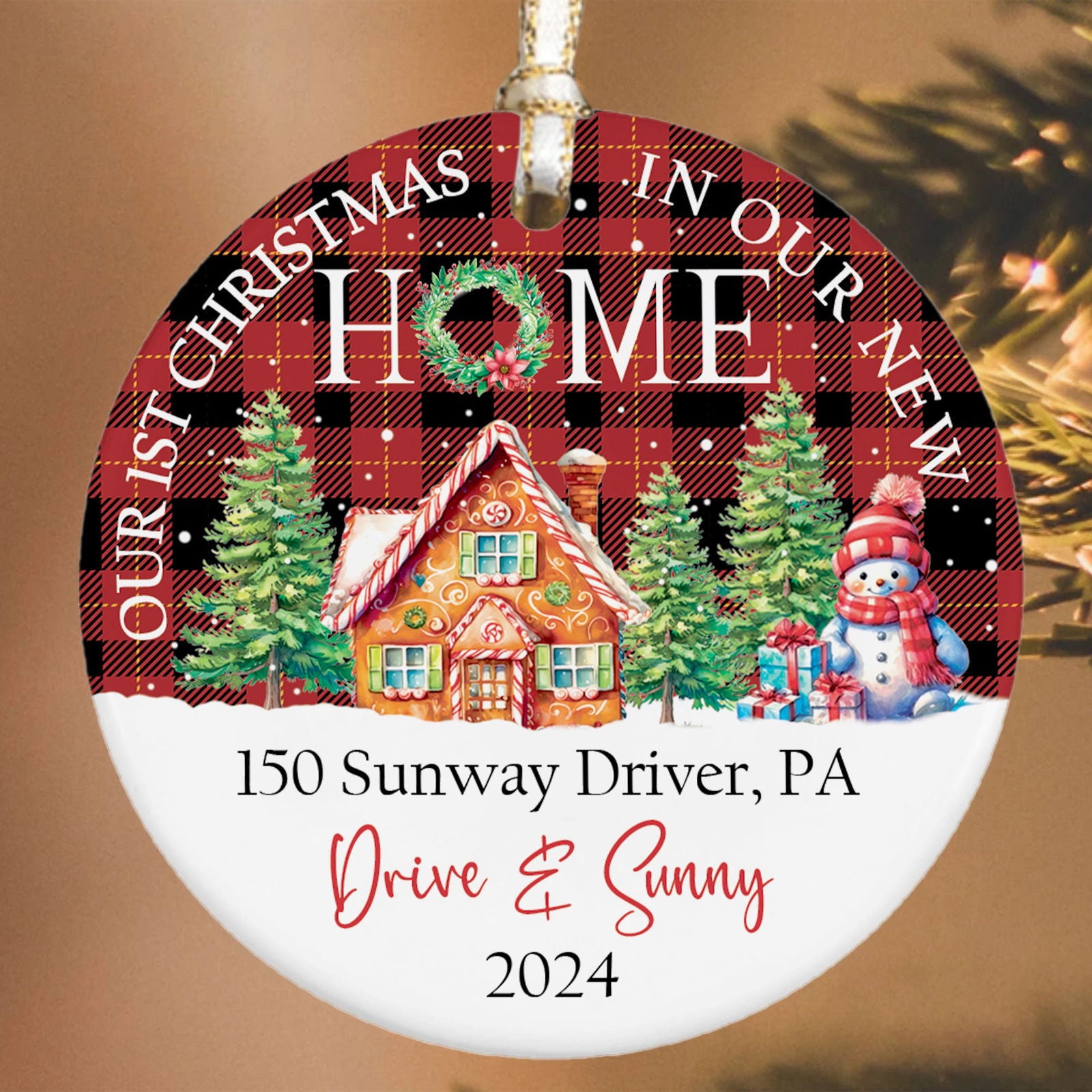 Housewarming Gifts for New House Ornament, Personalized New Home Ornament, Custom House Address Christmas Ornament, Personalized First Christmas in Our New Home Ornament, Custom New House Gift Ideas, Couples New Home Ornament CX01-20 - Kindlytoys