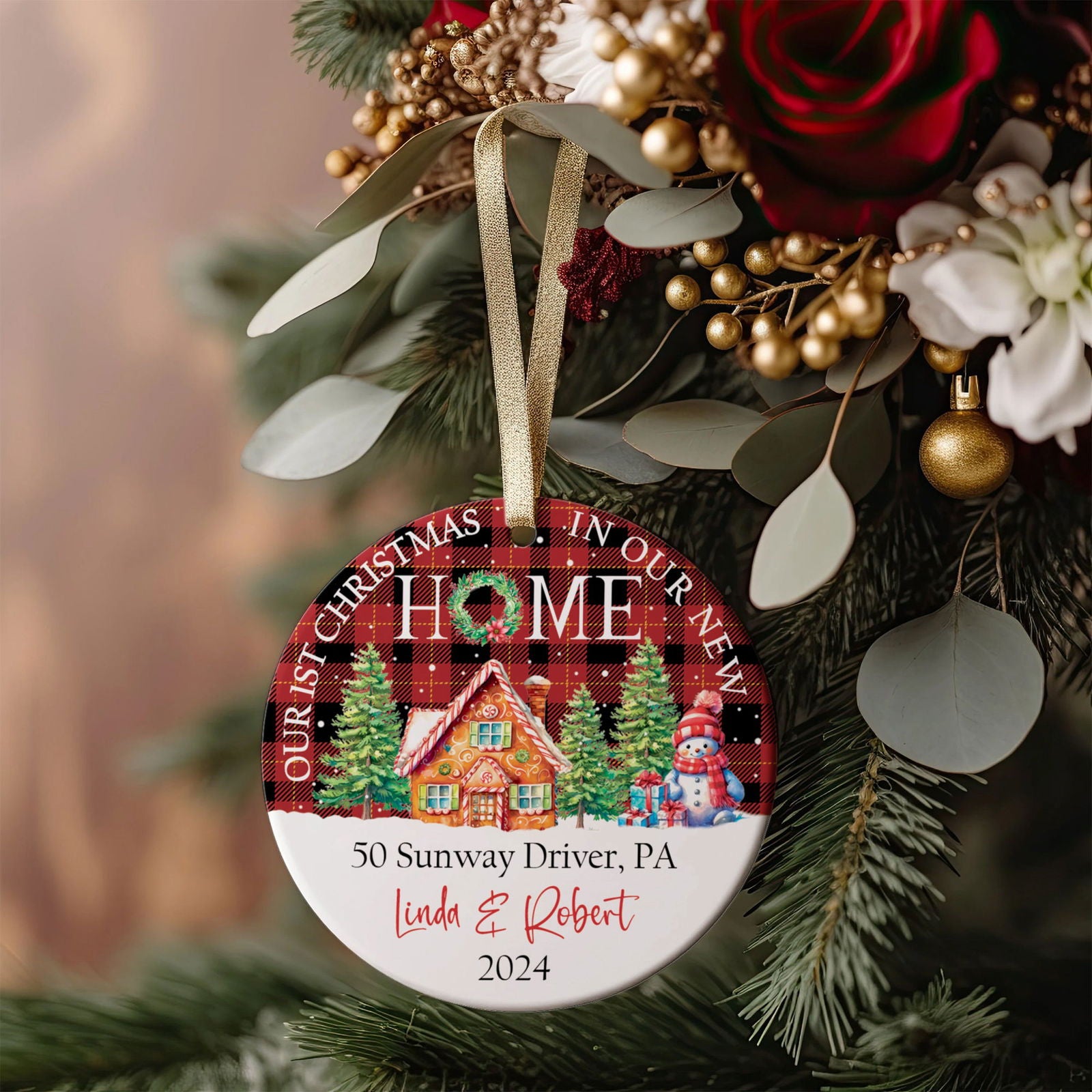 Housewarming Gifts for New House Ornament, Personalized New Home Ornament, Custom House Address Christmas Ornament, Personalized First Christmas in Our New Home Ornament, Custom New House Gift Ideas, Couples New Home Ornament CX01-20 - Kindlytoys