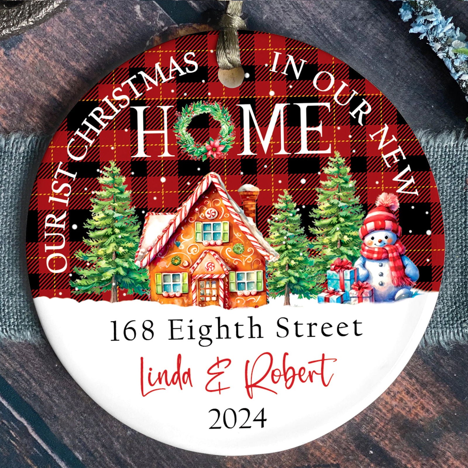 Housewarming Gifts for New House Ornament, Personalized New Home Ornament, Custom House Address Christmas Ornament, Personalized First Christmas in Our New Home Ornament, Custom New House Gift Ideas, Couples New Home Ornament CX01-20 - Kindlytoys