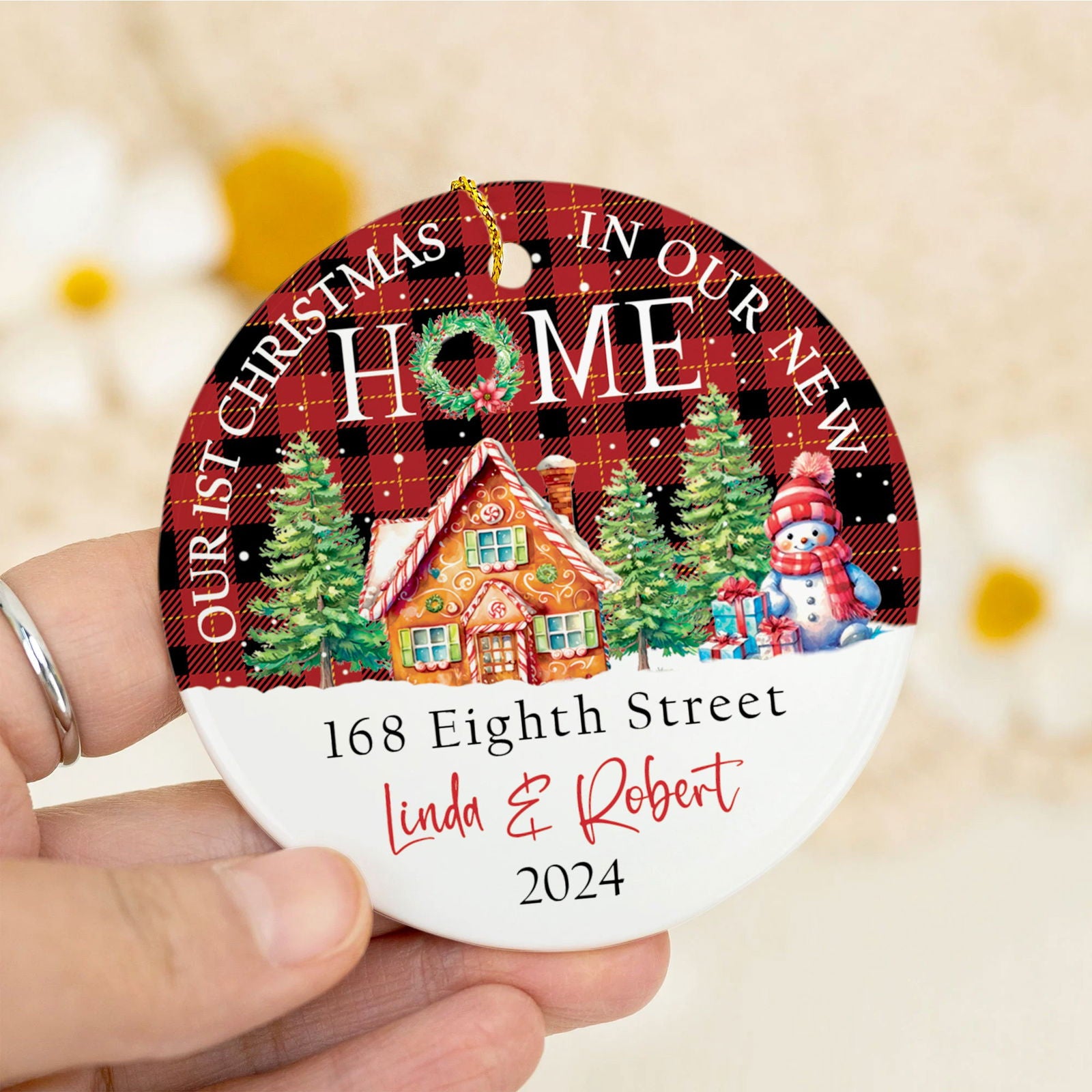 Housewarming Gifts for New House Ornament, Personalized New Home Ornament, Custom House Address Christmas Ornament, Personalized First Christmas in Our New Home Ornament, Custom New House Gift Ideas, Couples New Home Ornament CX01-20 - Kindlytoys