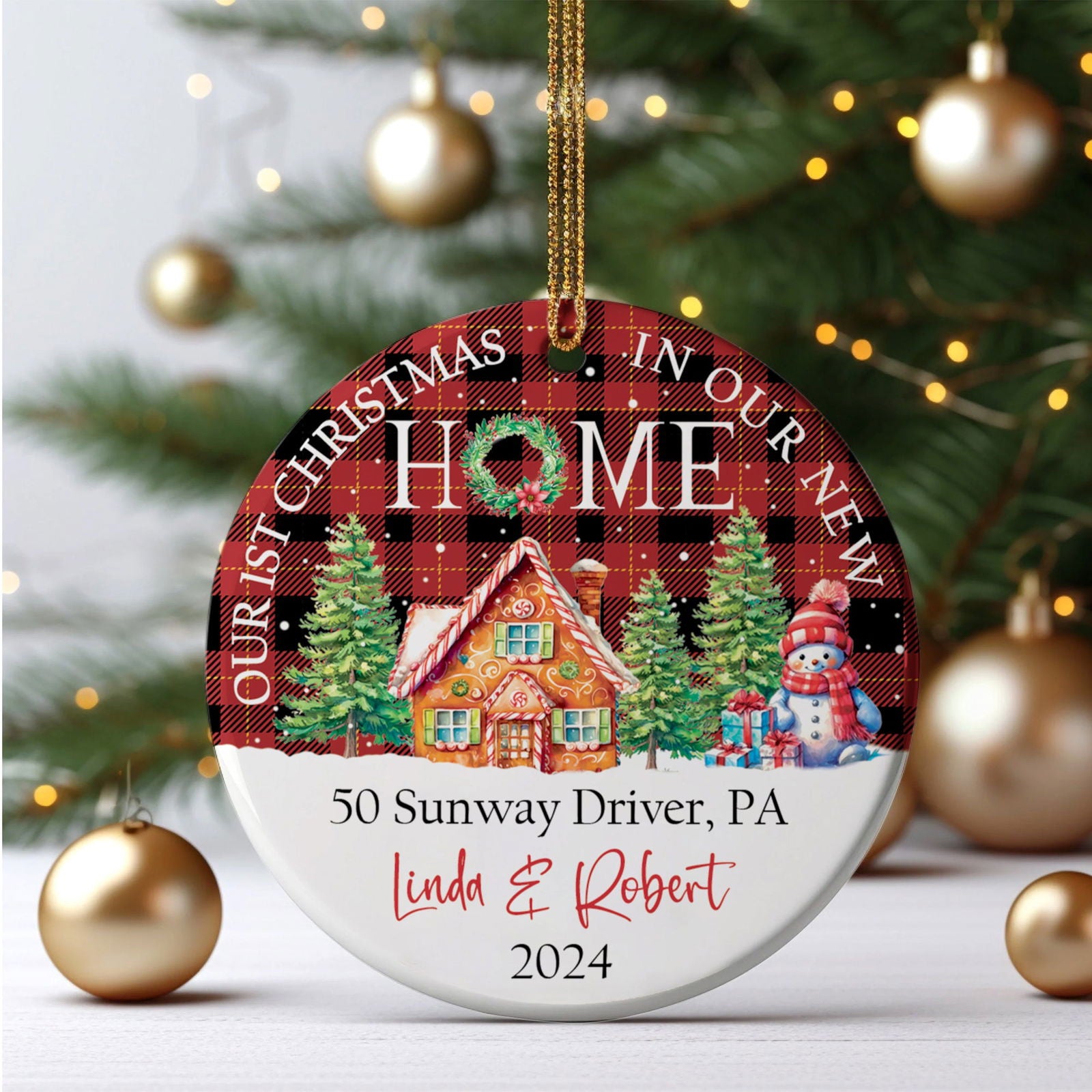 Housewarming Gifts for New House Ornament, Personalized New Home Ornament, Custom House Address Christmas Ornament, Personalized First Christmas in Our New Home Ornament, Custom New House Gift Ideas, Couples New Home Ornament CX01-20 - Kindlytoys
