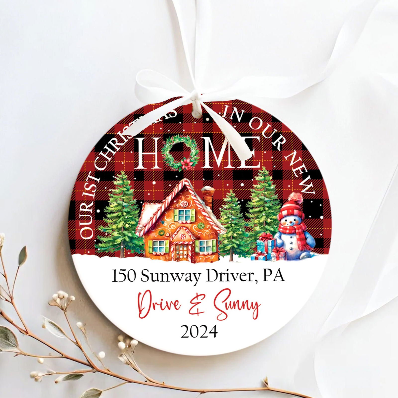 Housewarming Gifts for New House Ornament, Personalized New Home Ornament, Custom House Address Christmas Ornament, Personalized First Christmas in Our New Home Ornament, Custom New House Gift Ideas, Couples New Home Ornament CX01-20 - Kindlytoys